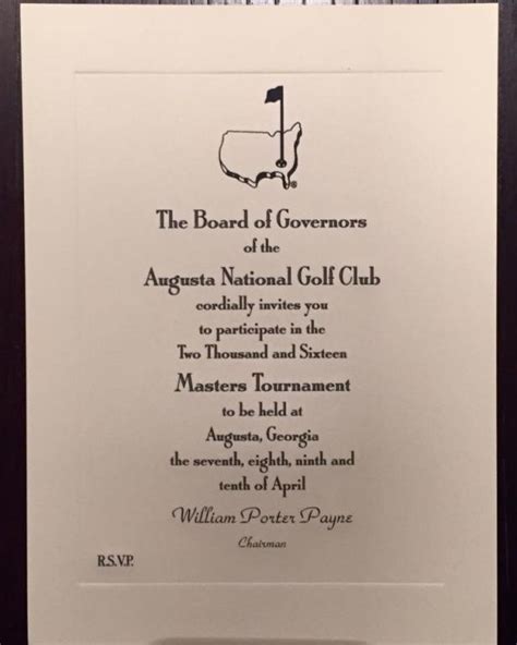 A Masters invitation, letter from Arnold Palmer: Most .